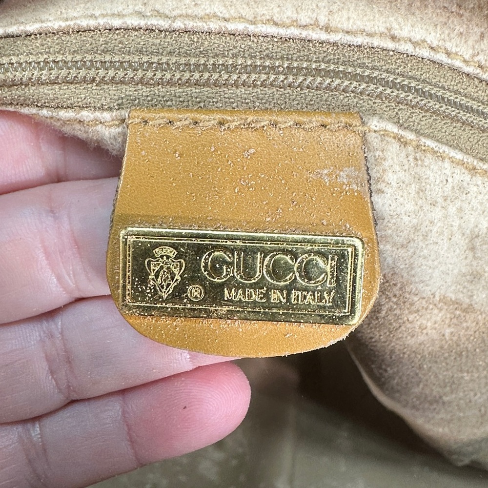 Vtg Gucci Travel Duffel GG Monogram Signature Red & Green Web Stripes Bag - Picture 7 of 17